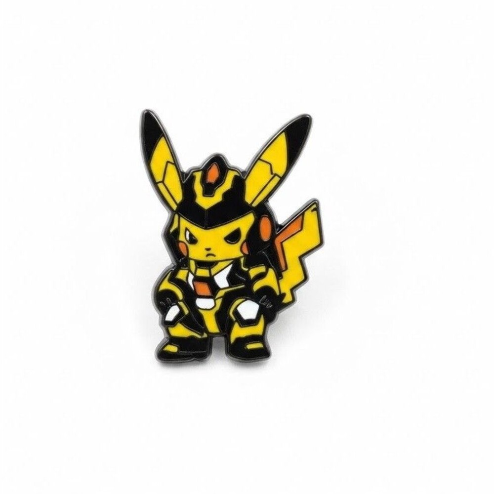 Cyber Mecha Pikachu Enamel Pin - Armored Mech Anime Robot Badge Gift, Geek